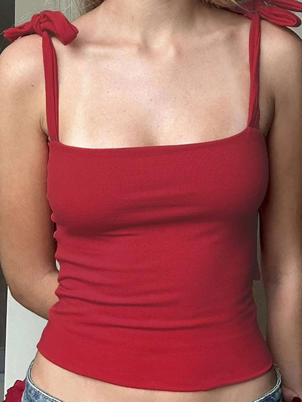 ZARA Sexy Summer Backless Lace Up Bow Camisole Slimming Top - Picture 3 of 6